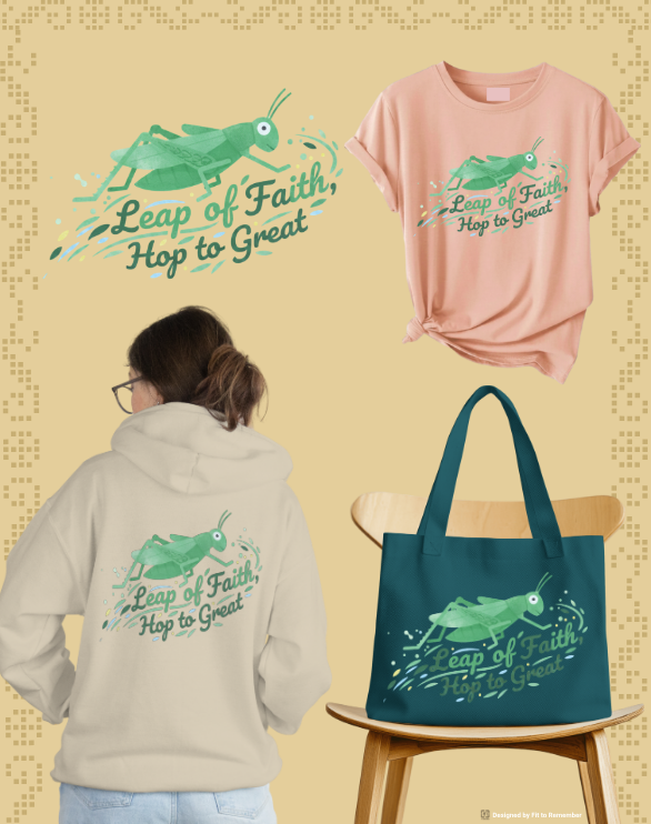 Leap of Faith, Hop to Great Grasshopper Inspirational Design– Digital PNG Download | Shirts, Mugs, Wall Art