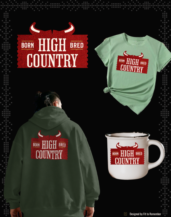 High Country Born & Bred Western Country– Digital PNG Download | Caps, Hats, Beanies