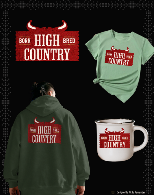 High Country Born & Bred Western Country– Digital PNG Download | Caps, Hats, Beanies