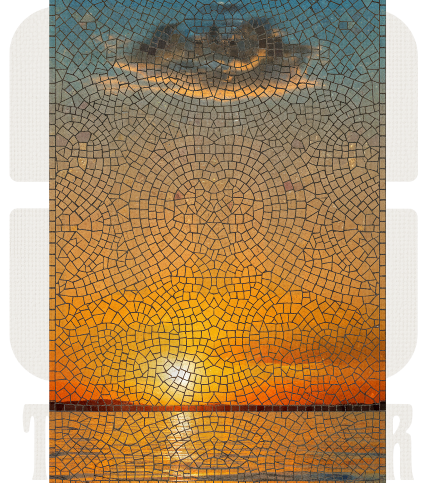 Sunset Mosaic Sky PNG Design |