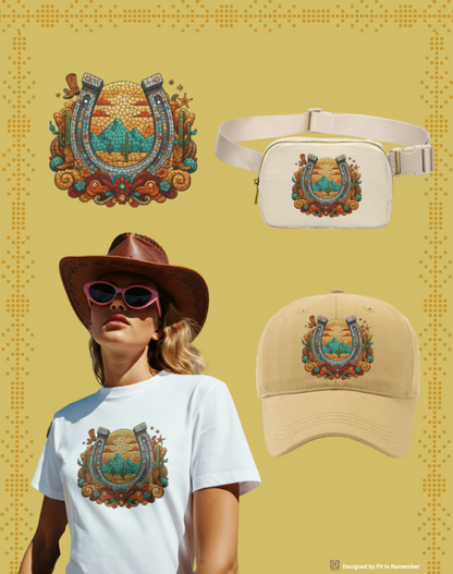 Western Desert Horseshoe of Luck– Digital PNG Download | Mugs, Tumblers, T-shirts