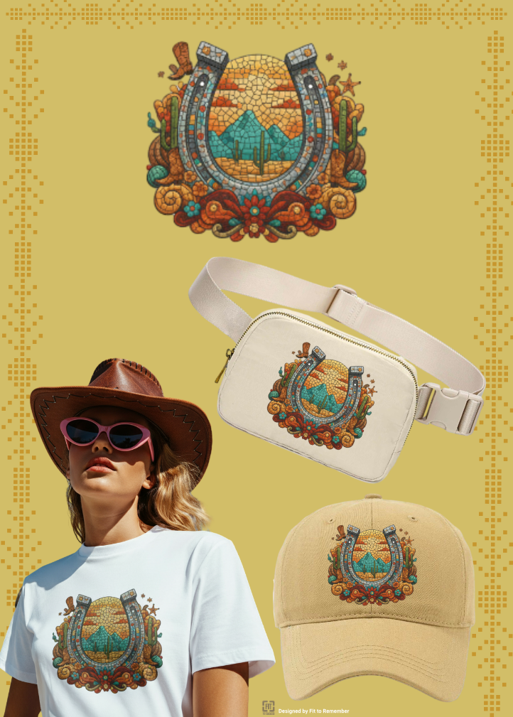 Western Desert Horseshoe of Luck– Digital PNG Download | Mugs, Tumblers, T-shirts