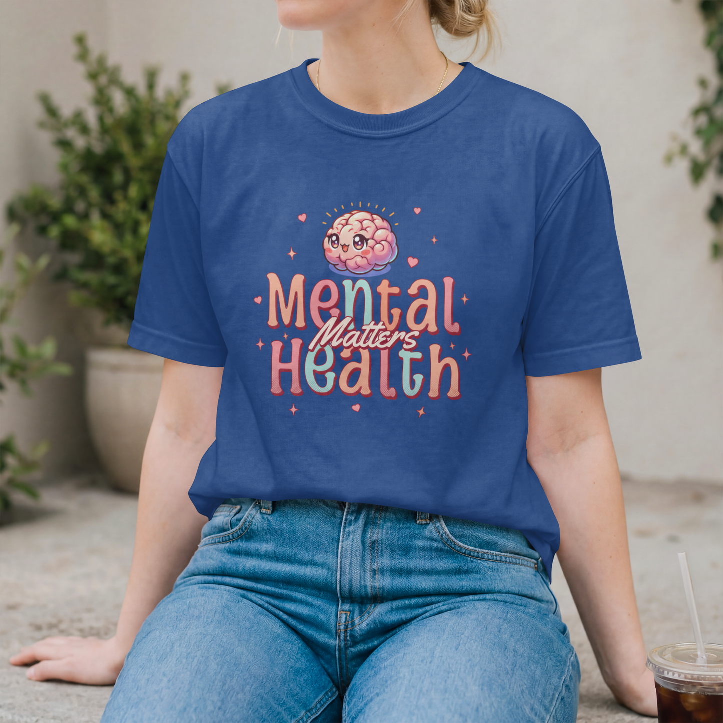 Mental Health Matters Cute Brain Awareness Design– Digital PNG Download | Sweater, Fanny Pack, T-Shirt