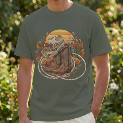 Sunset Desert Cowboy Boots & Hat – Digital PNG Download | Hat, Hoodies, Tote Bags