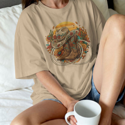 Sunset Desert Cowboy Boots & Hat – Digital PNG Download | Hat, Hoodies, Tote Bags