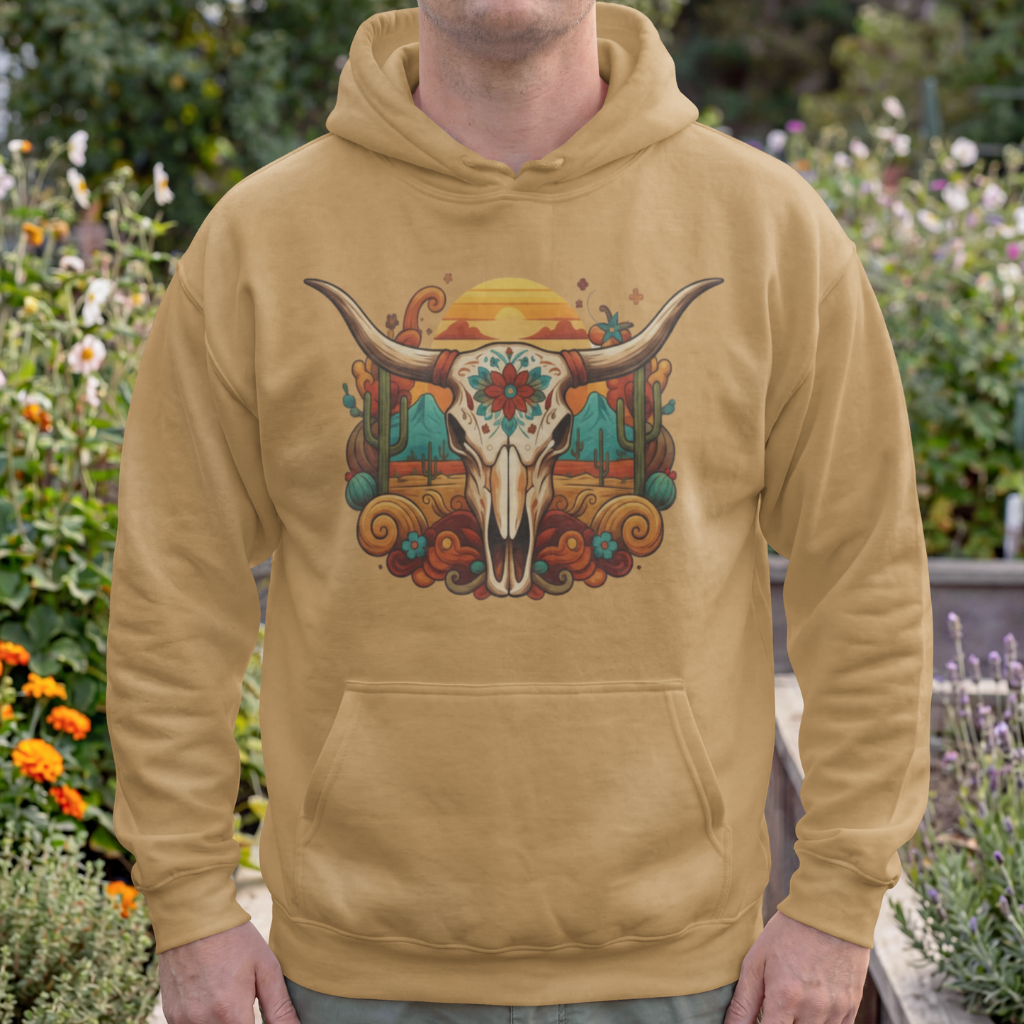 Desert Longhorn Skull Sunset Western – Digital PNG Download | Coffee Mugs, Tumblers, Ceramic Cups