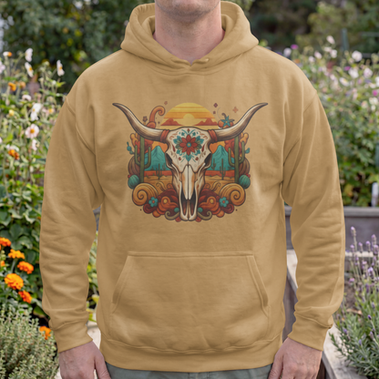 Desert Longhorn Skull Sunset Western – Digital PNG Download | Coffee Mugs, Tumblers, Ceramic Cups