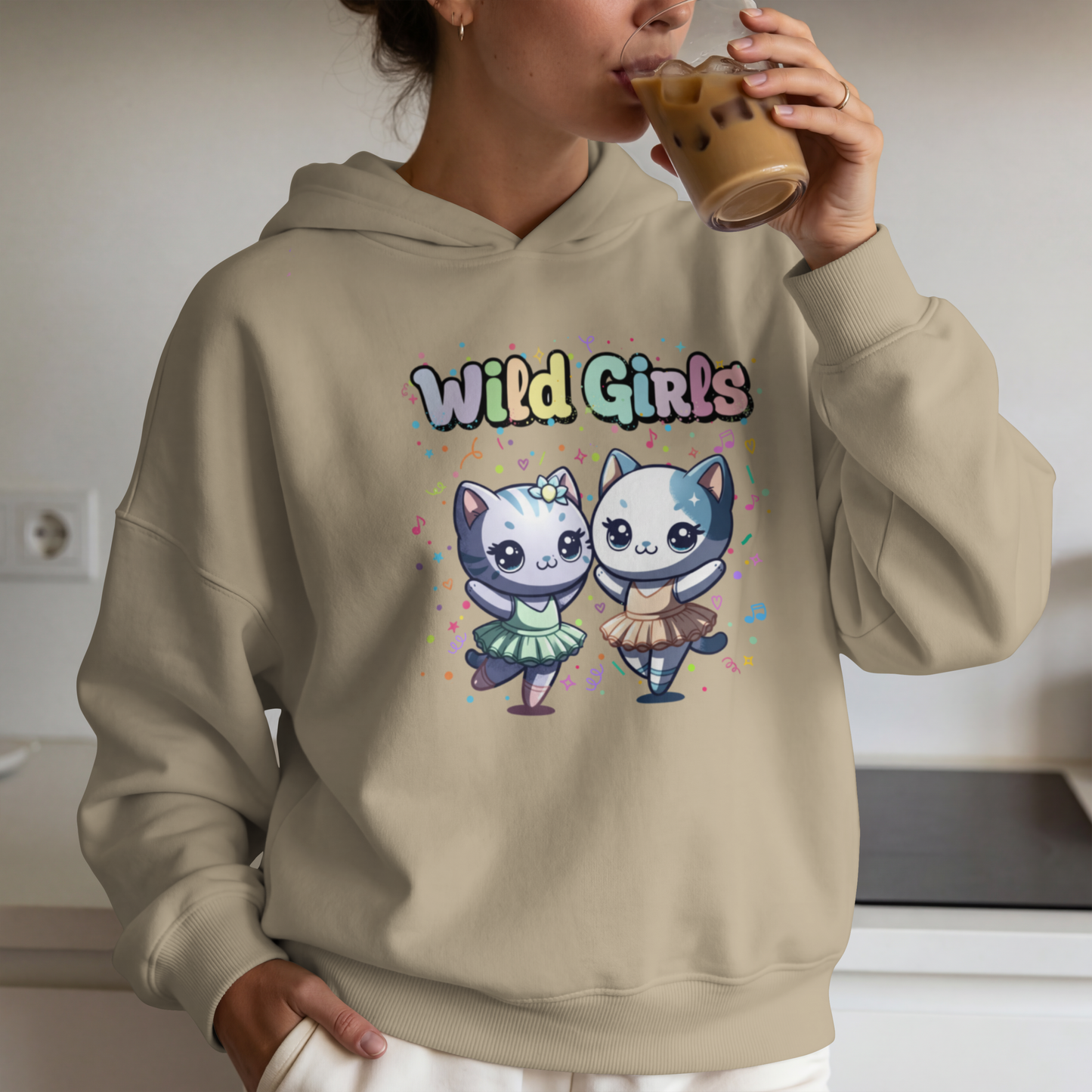 Wild Girls Dancing Cats Design– Digital PNG Download | Fanny packs, Stickers, Tote Bags