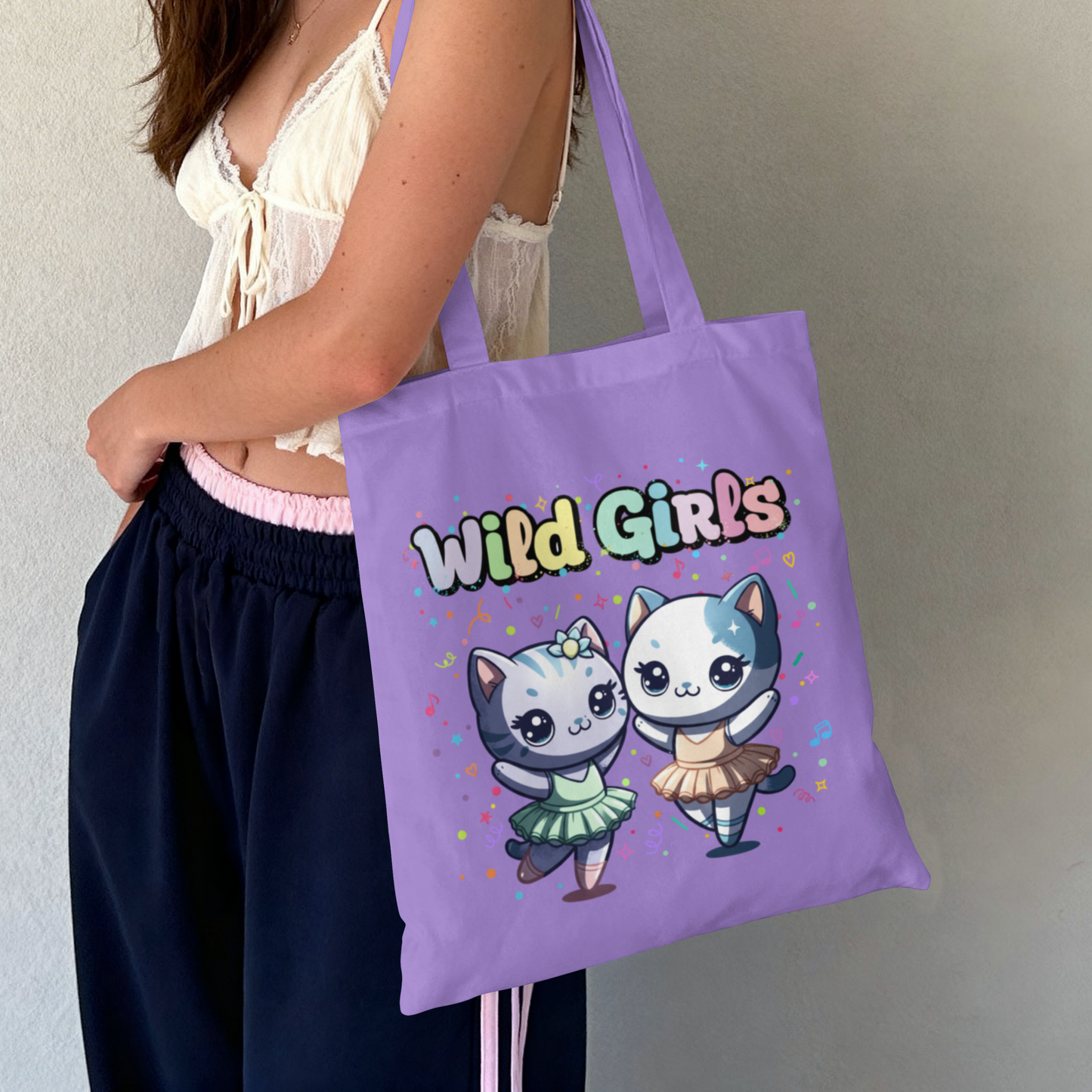 Wild Girls Dancing Cats Design– Digital PNG Download | Fanny packs, Stickers, Tote Bags