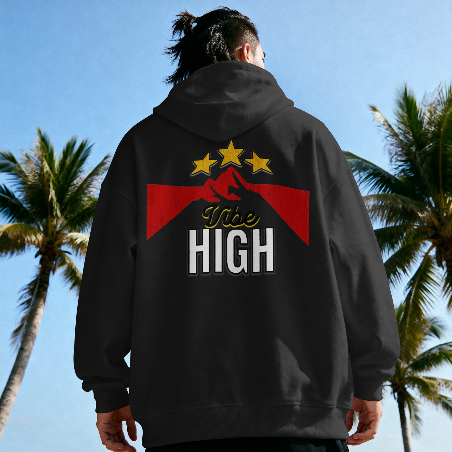 Vibe High – Mountain & Starry Sky – Digital PNG Download | Hats, Hoodies, String Bags