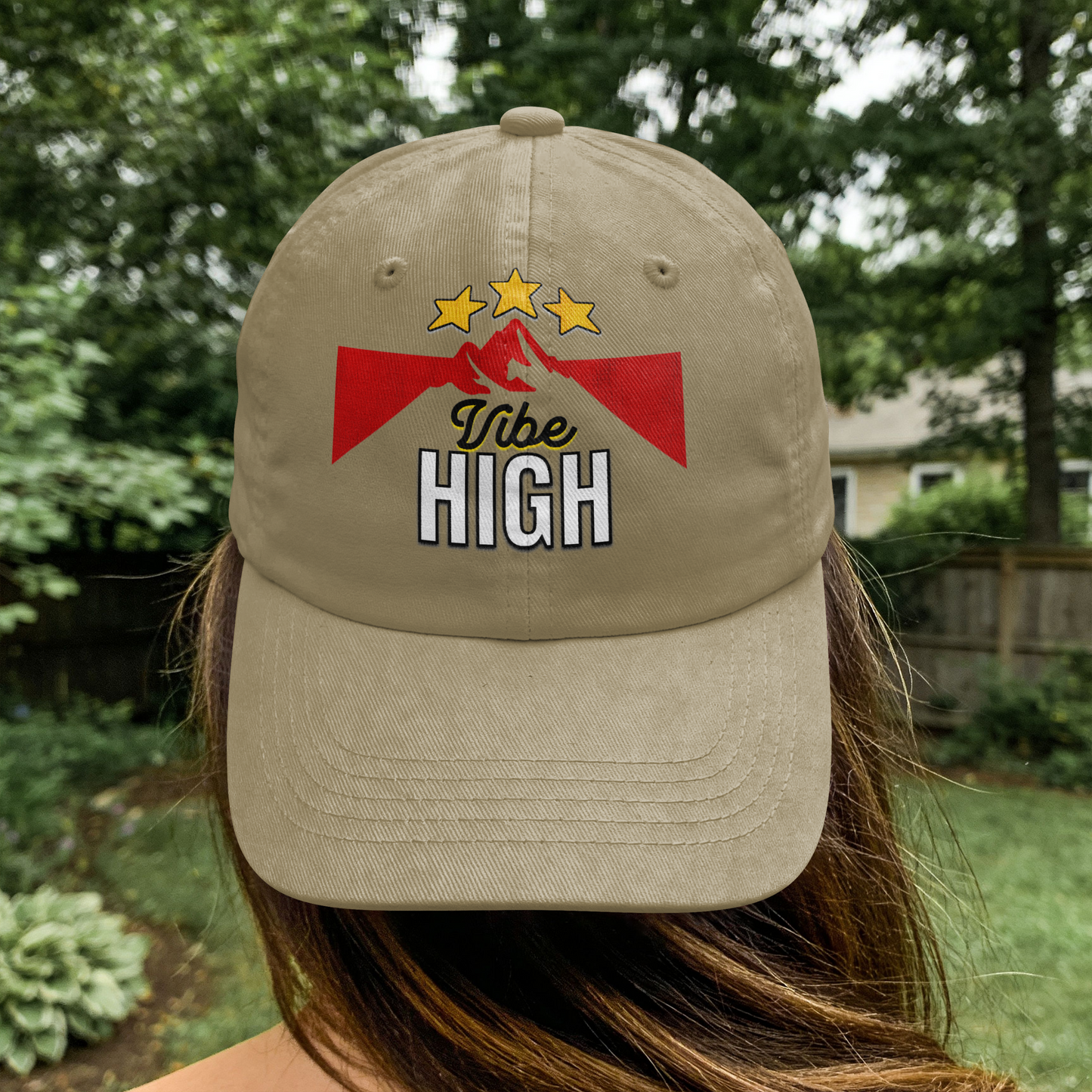 Vibe High – Mountain & Starry Sky – Digital PNG Download | Hats, Hoodies, String Bags