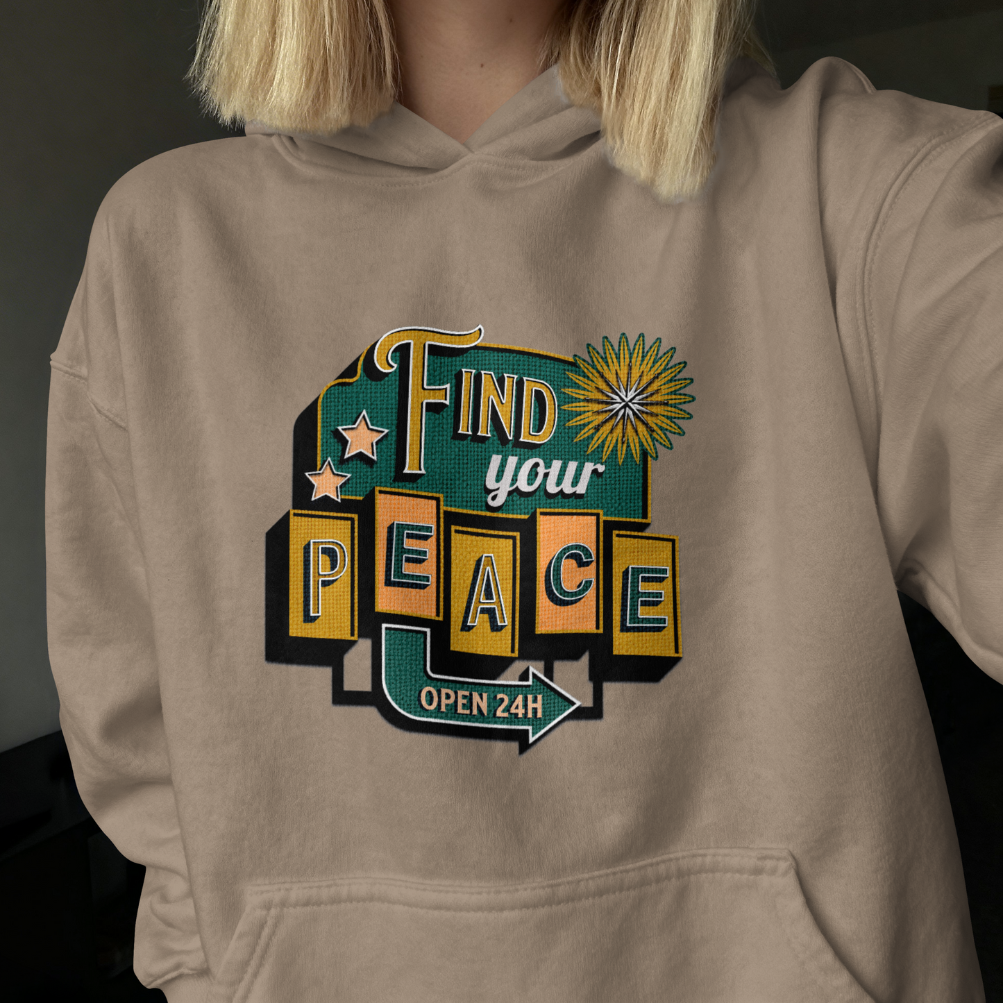 Find Your Peace Retro Sign – Digital PNG Download | T-shirts, Mugs, Tote Bags
