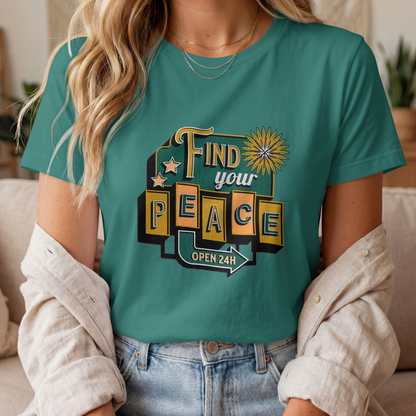 Find Your Peace Retro Sign – Digital PNG Download | T-shirts, Mugs, Tote Bags
