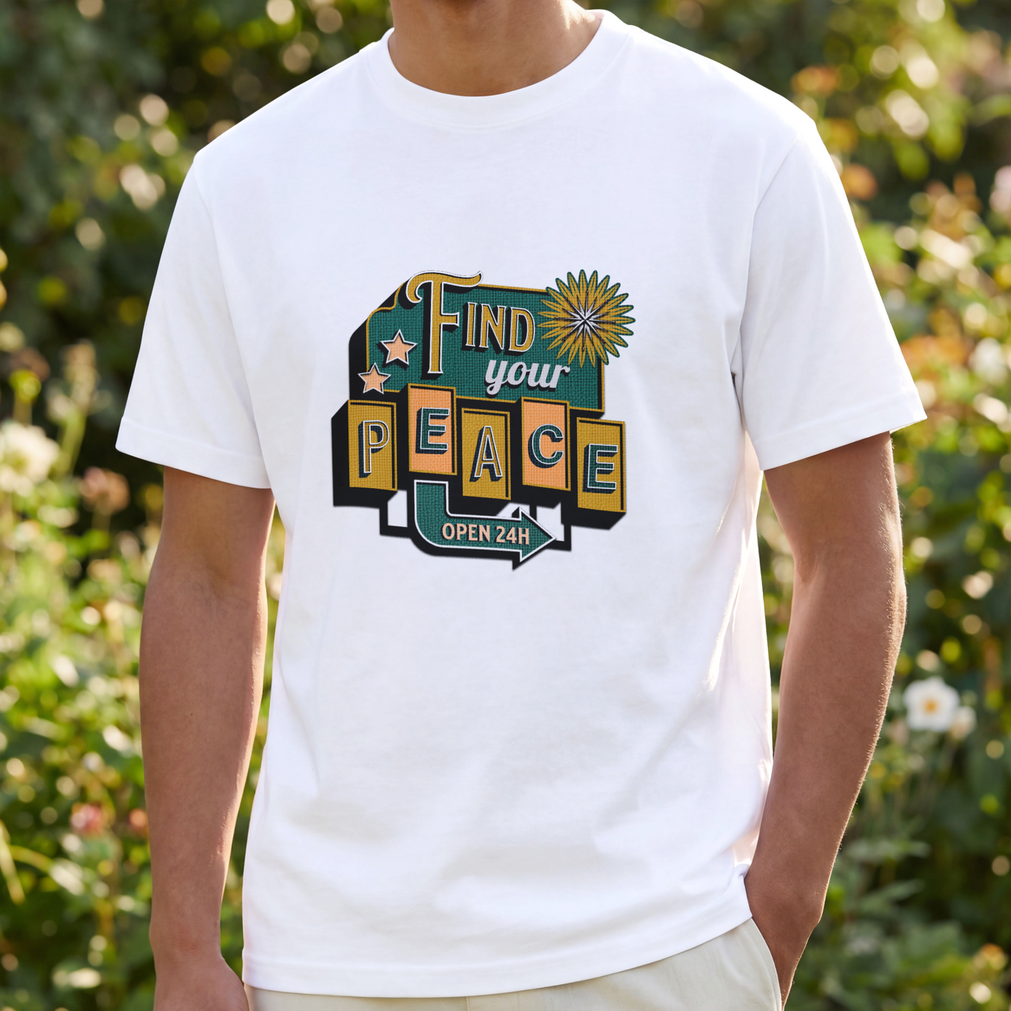 Find Your Peace Retro Sign – Digital PNG Download | T-shirts, Mugs, Tote Bags