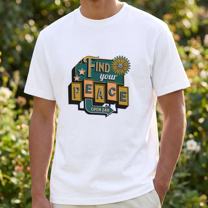 Find Your Peace Retro Sign – Digital PNG Download | T-shirts, Mugs, Tote Bags