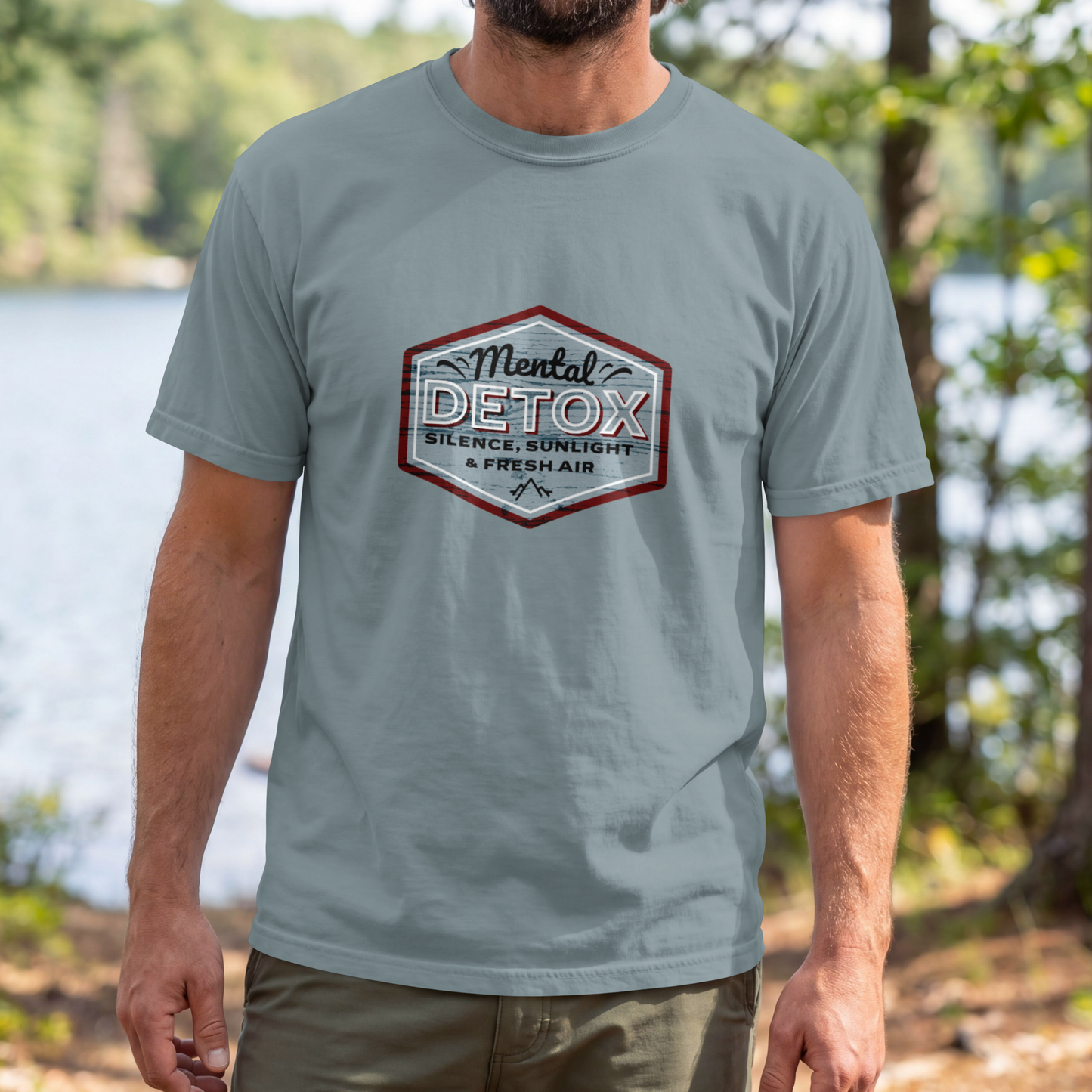 Mental Detox – “Silence, Sunlight & Fresh Air” Blue– Digital PNG Download | Trucker Hats, Sweaters, Fanny Packs