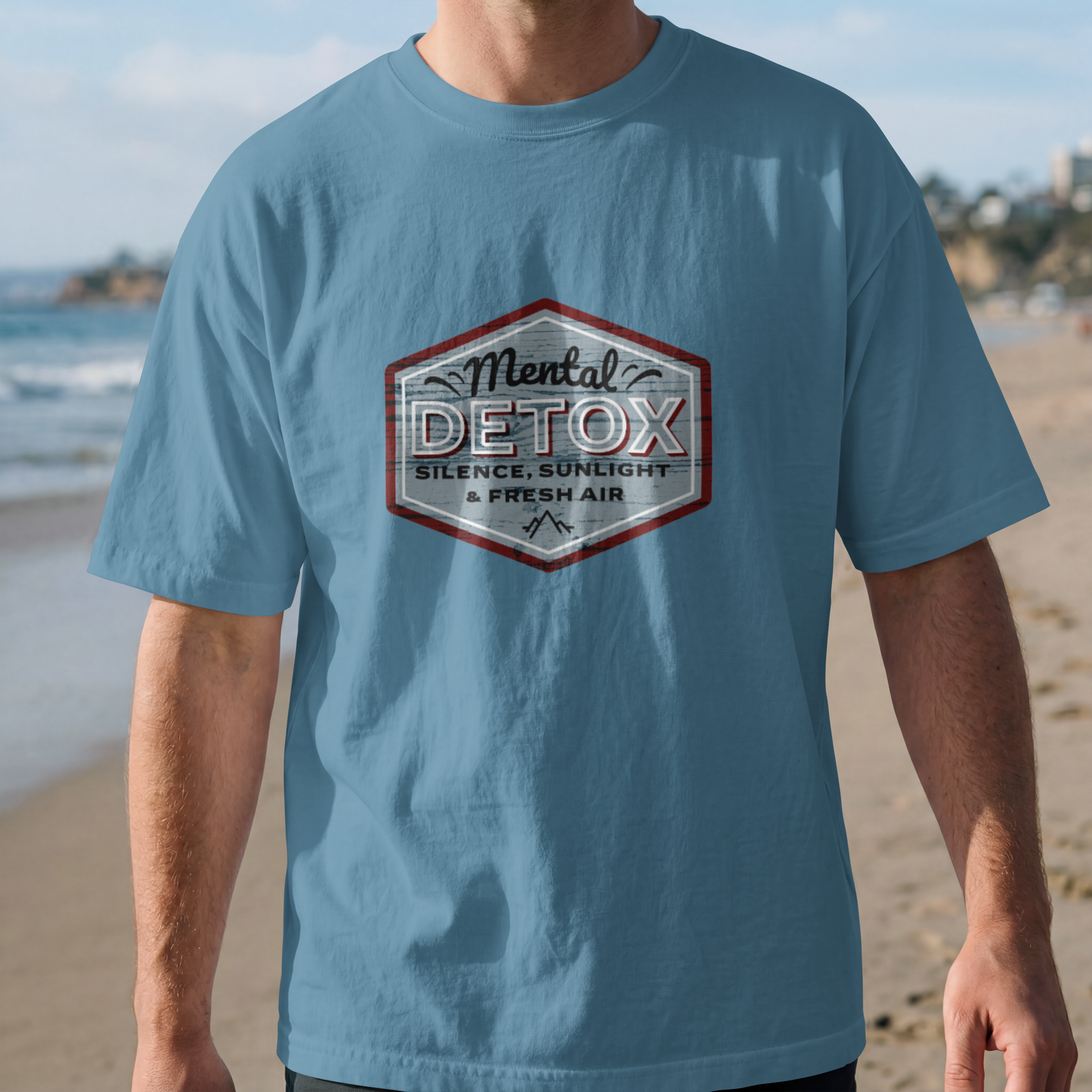 Mental Detox – “Silence, Sunlight & Fresh Air” Blue– Digital PNG Download | Trucker Hats, Sweaters, Fanny Packs