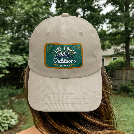 I Like It Dirty Outdoors "Green" Vintage Adventure Patch Design