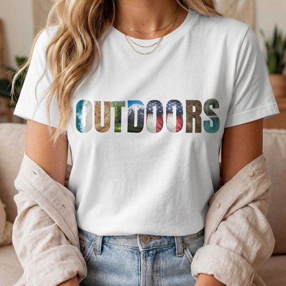OUTDOORS – Nature-Themed Letter – Digital PNG Download | Bucket Hat, Stickers, Posters