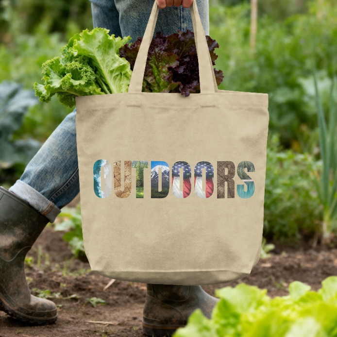 OUTDOORS – Nature-Themed Letter – Digital PNG Download | Bucket Hat, Stickers, Posters