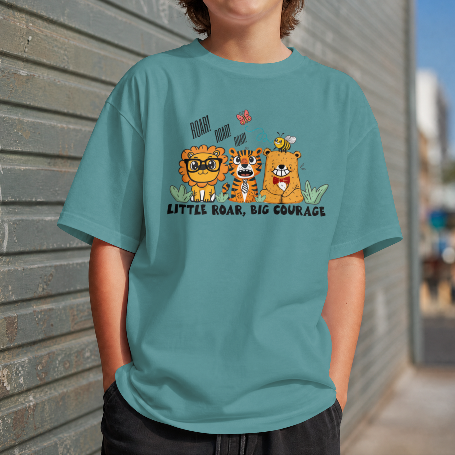 Little Roar, Big Courage | Playful Lion, Tiger & Bear Trio – Digital PNG Download | Fanny packs, Stickers, Tote Bags