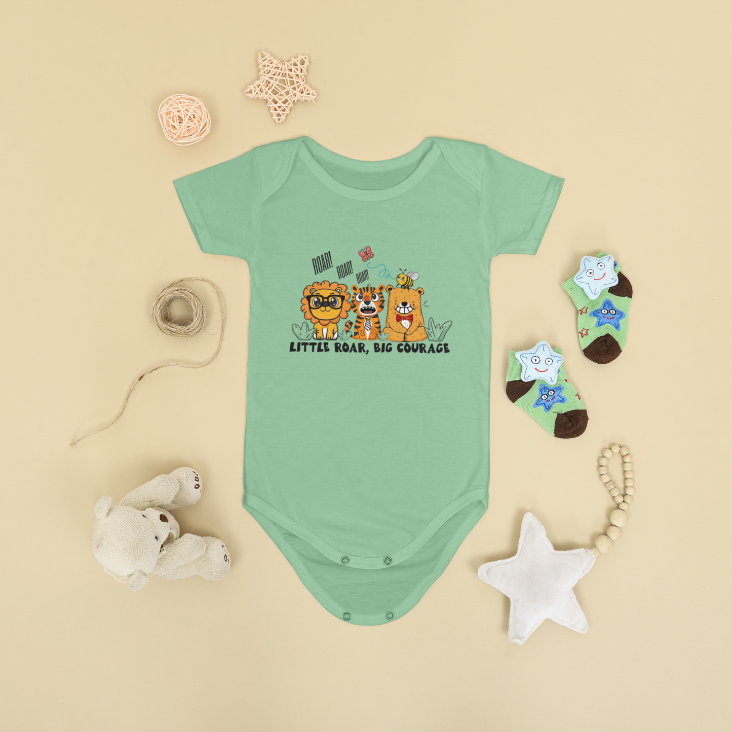 Little Roar, Big Courage | Playful Lion, Tiger & Bear Trio – Digital PNG Download | Fanny packs, Stickers, Tote Bags