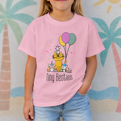 Tiny Besties Party Crew | Cat & Mice with Balloons– Digital PNG Download | Tees, Hoodies, Tote Bags