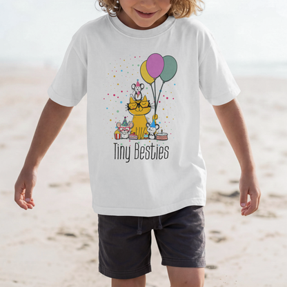 Tiny Besties Party Crew | Cat & Mice with Balloons– Digital PNG Download | Tees, Hoodies, Tote Bags