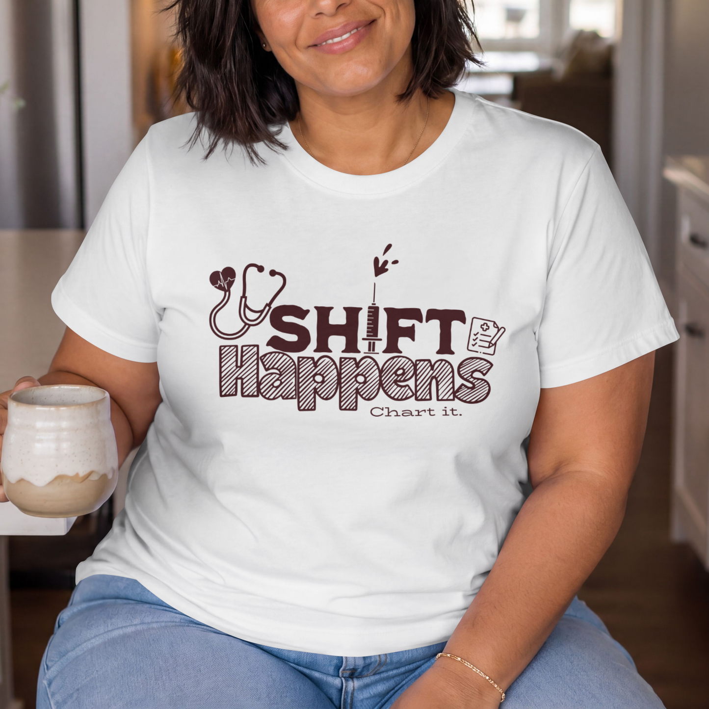 Shift Happens – Chart It. Healthcare-Themed Design – Digital PNG Download | Sweater, Hoodie, T-Shirt