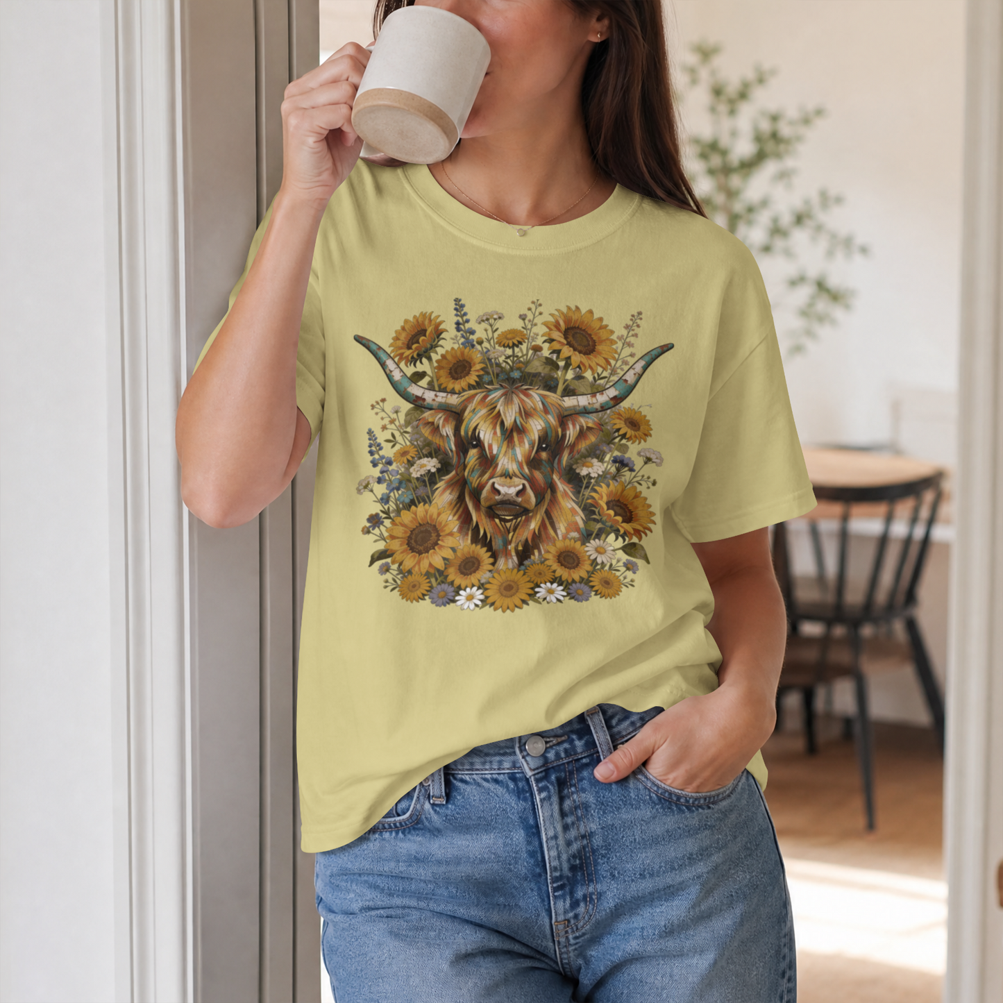 Rustic Boho Highland Cow Western – Digital PNG Download | T-shirts, Hoodies, Tank Tops