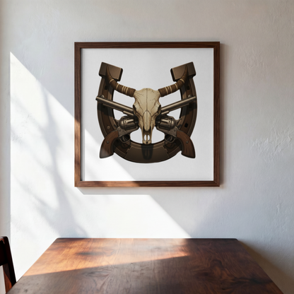 Frontier Steel & Horns Design– Digital PNG Download for T-Shirts, hats, hoodies