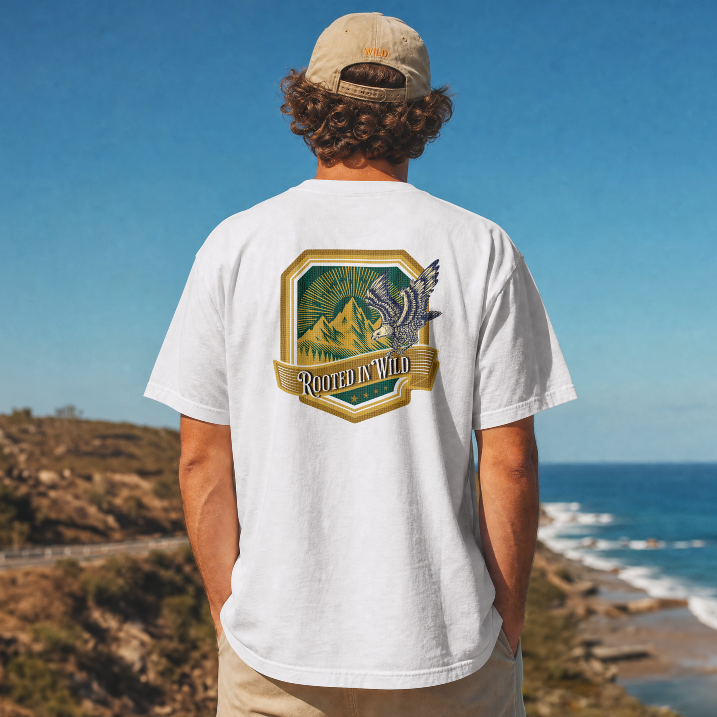 Rooted In Wild Vintage Nature & Wilderness Patch PNG Design