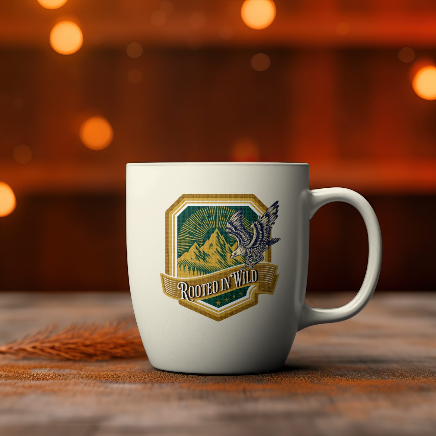 Rooted In Wild Vintage Nature & Wilderness Patch PNG Design