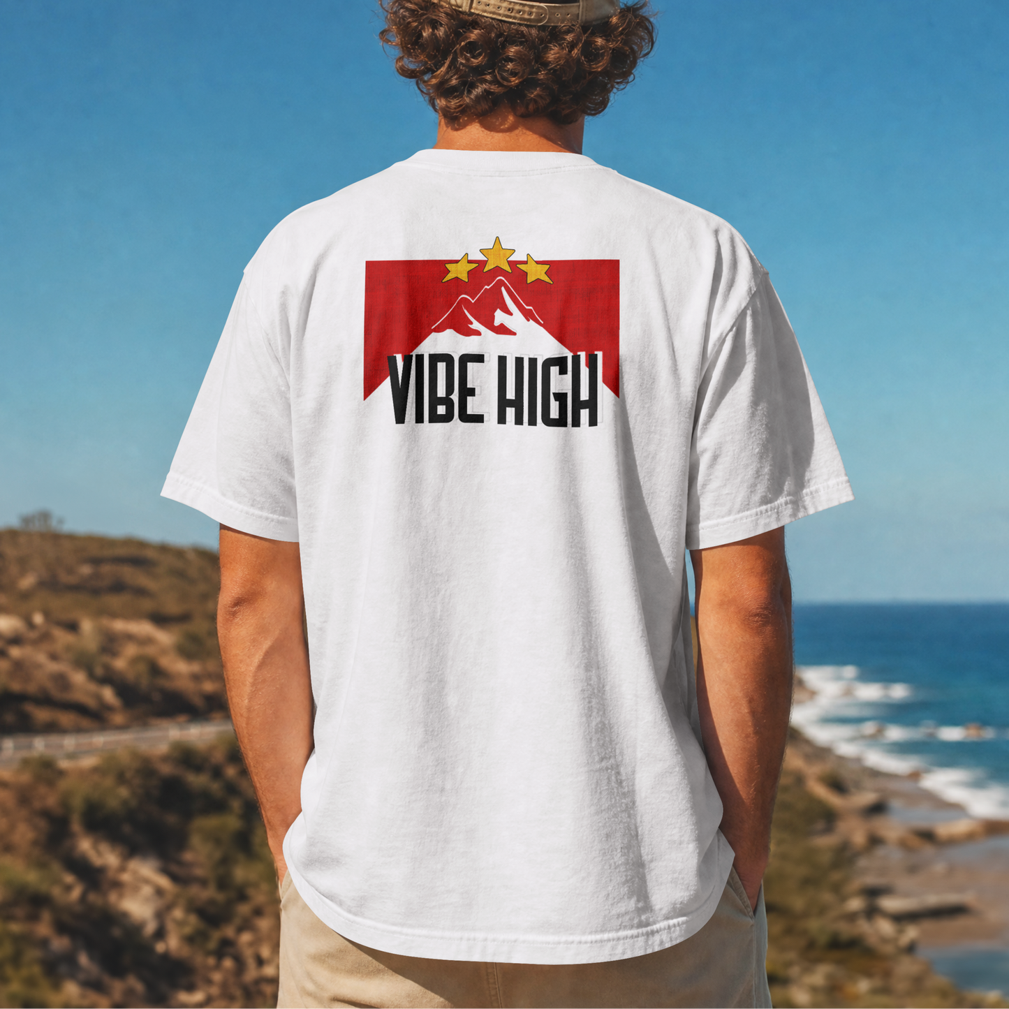 Vibe High Mountain Adventure Patch PNG Design