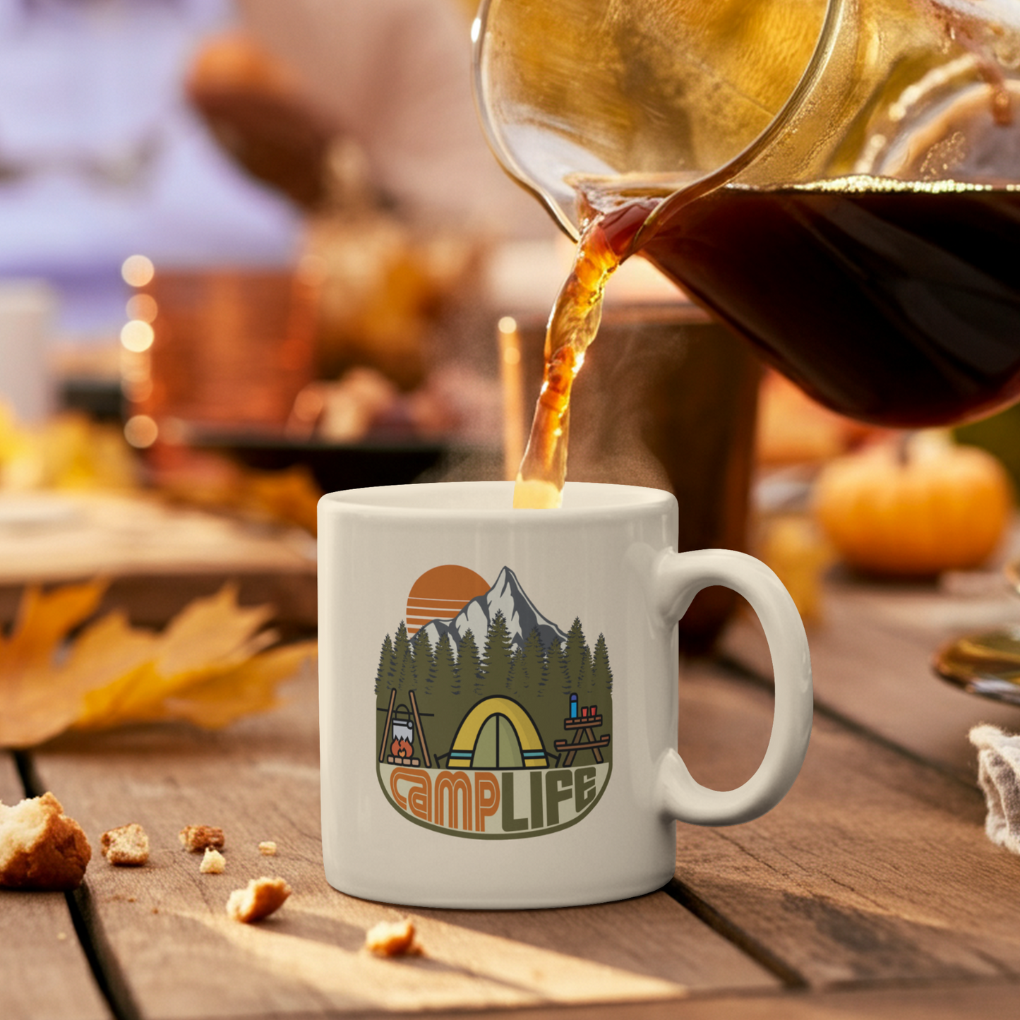 Camp Life Vintage Camping Patch PNG Design