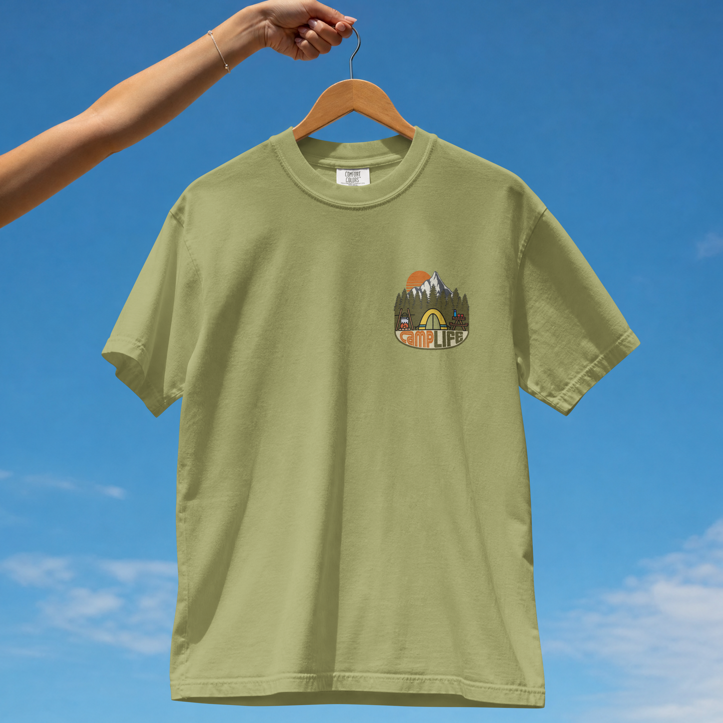 Camp Life Vintage Camping Patch PNG Design
