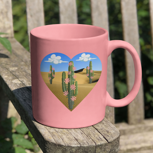 Desert Bloom Cactus Heart PNG Design