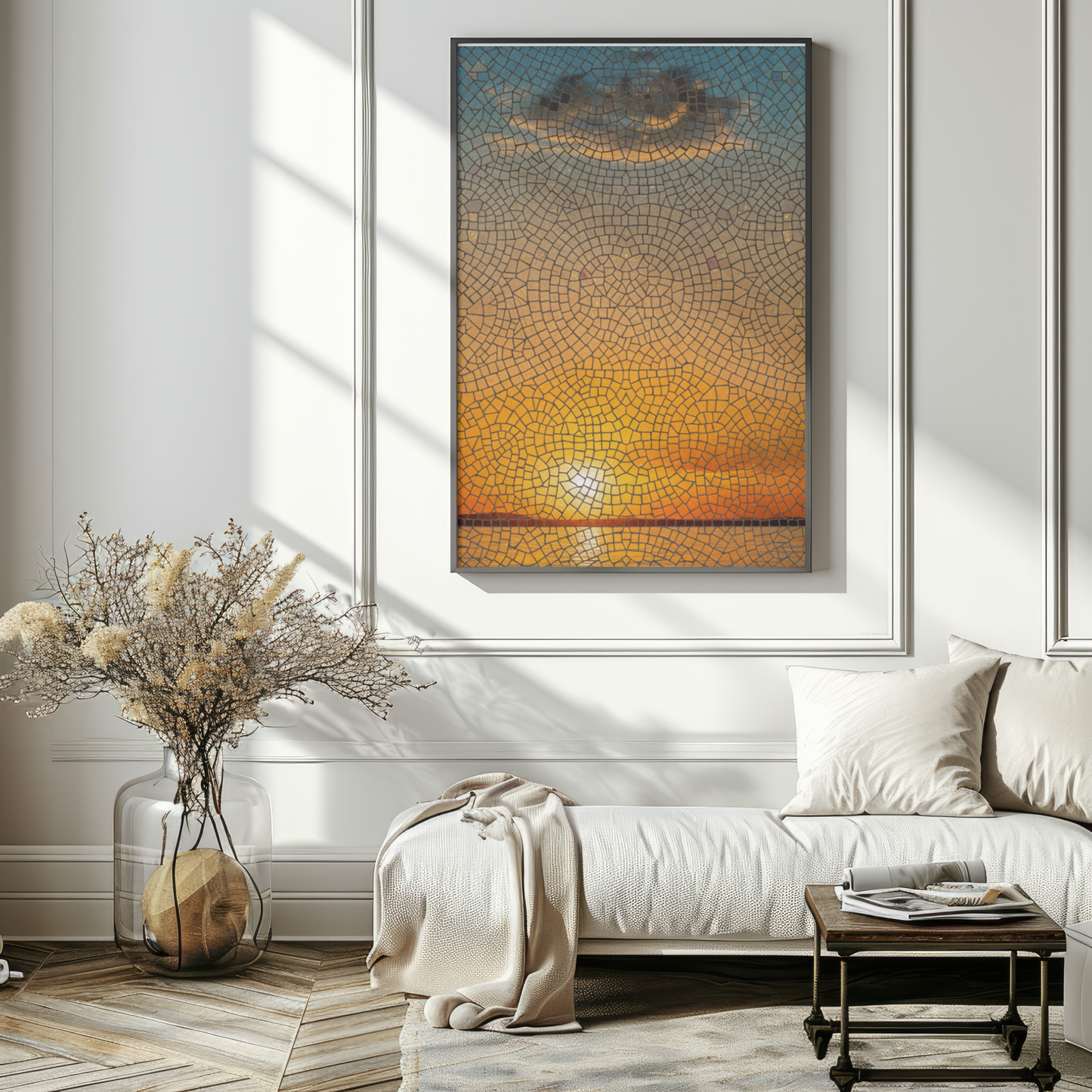 Sunset Mosaic Sky PNG Design |