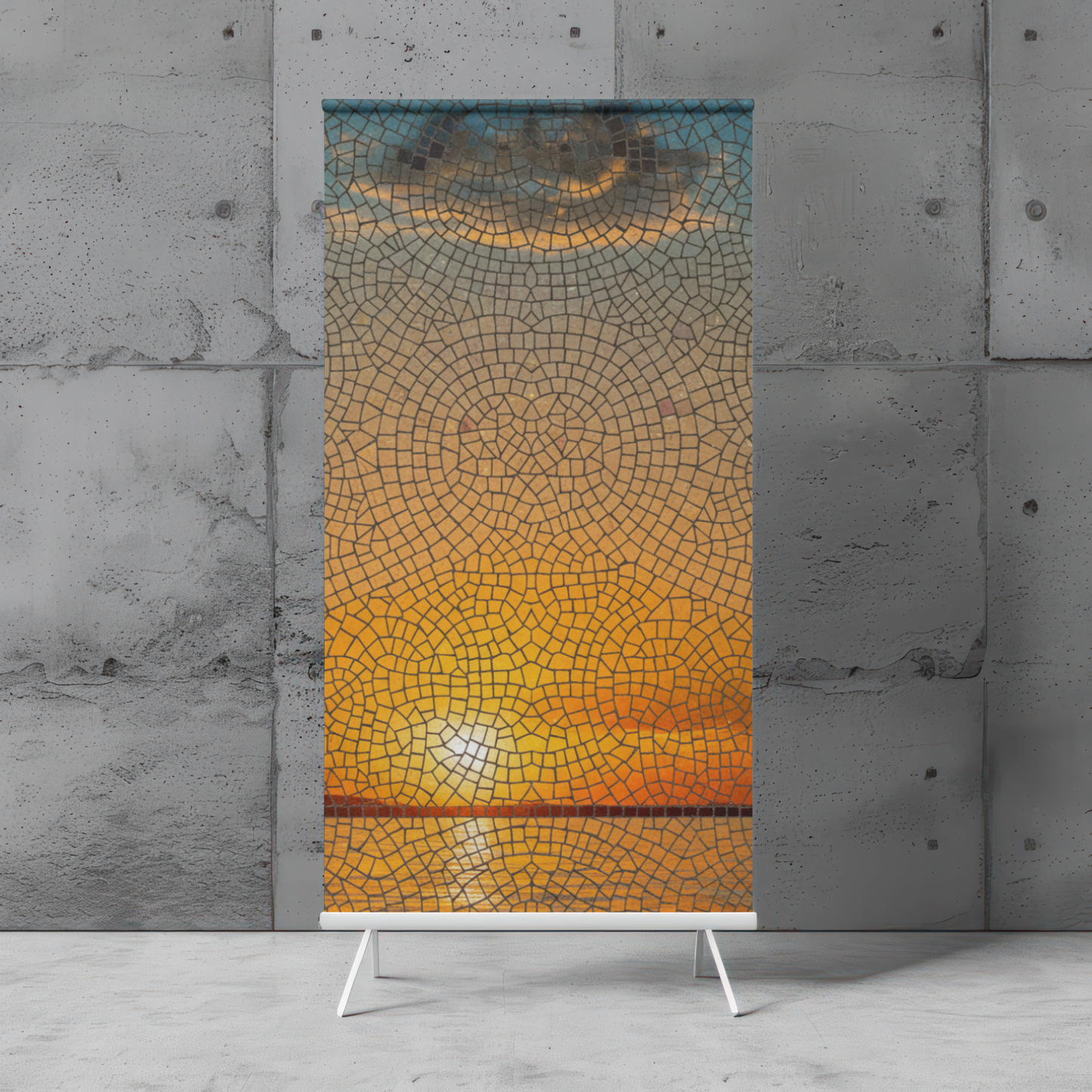 Sunset Mosaic Sky PNG Design |