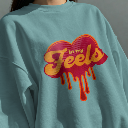In My Feels – Retro Heart Drip Graphic – Digital PNG Download | Caps, Waist Bags, Tumblers