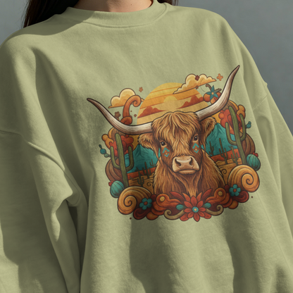 Golden Dusk Highland Cow– Digital PNG Download | T-shirts, Hoodies, Fanny Packs