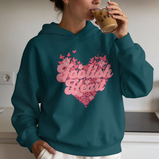 Foolish Heart Butterfly Typography – Romantic Graphic Design– Digital PNG Download | T-Shirt, Hoodie, Tote Bag