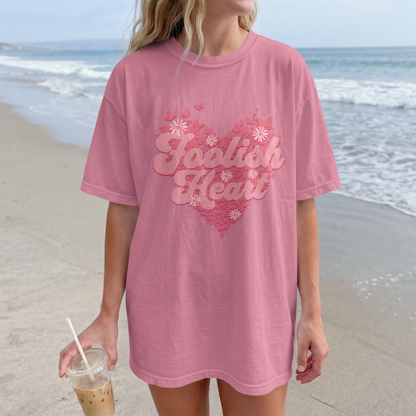 Foolish Heart Butterfly Typography – Romantic Graphic Design– Digital PNG Download | T-Shirt, Hoodie, Tote Bag