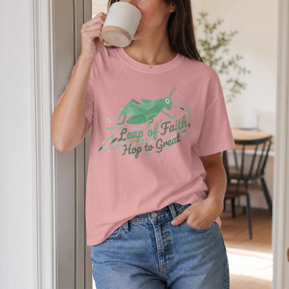 Leap of Faith, Hop to Great Grasshopper Inspirational Design– Digital PNG Download | Shirts, Mugs, Wall Art