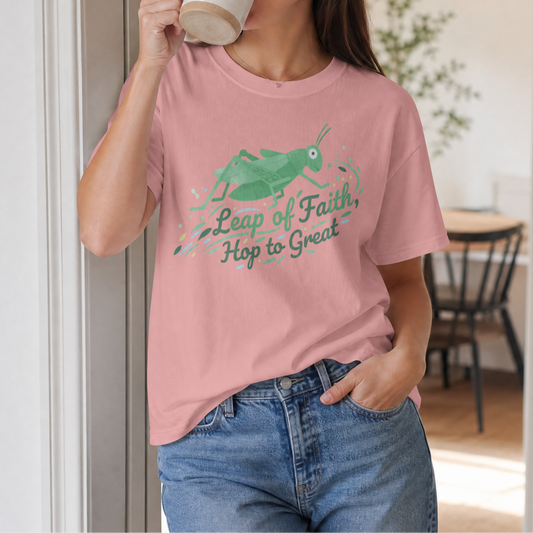 Leap of Faith Hop to Great Grasshopper Inspirational PNG Design