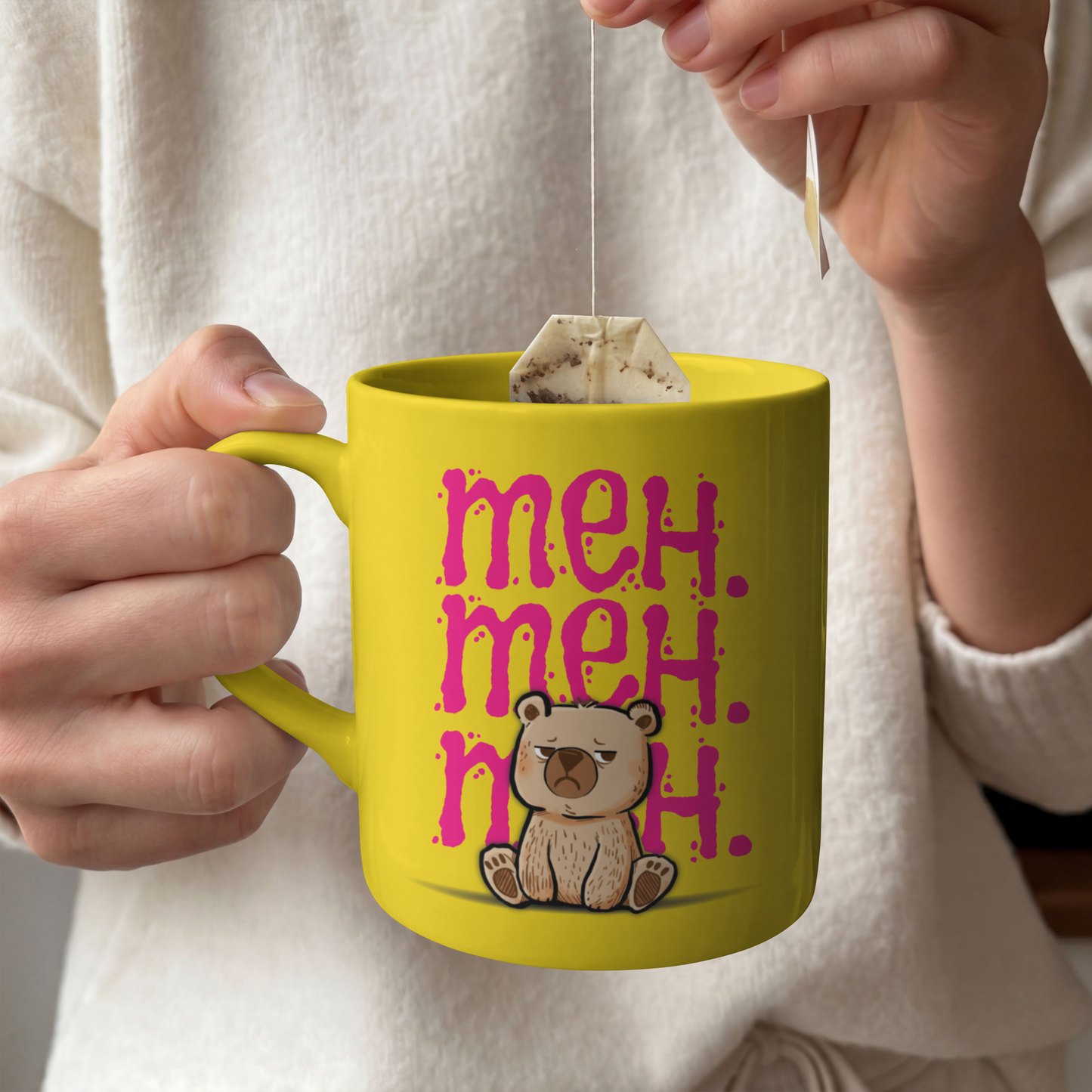 Meh Mood Bear Design – Cute Sarcastic Vibes– Digital PNG Download | Tees, Hoodies, Tote Bags