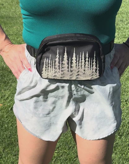 Adventure-Ready Fanny Pack – Forest Trees Design